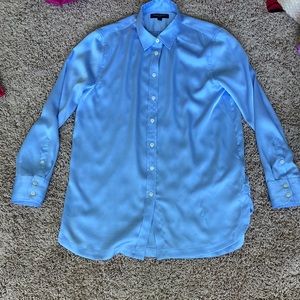 Woman’s blue blouse
